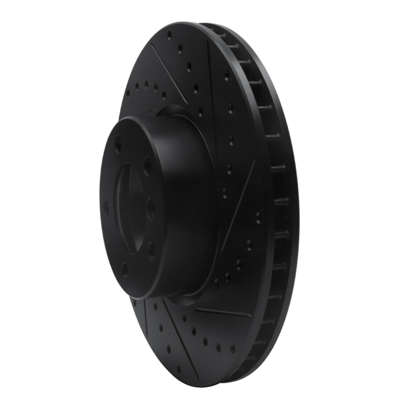 BMW 530I Brake Rotor (1) - Front Right - R1 Concepts - Drilled & Slotted - Black - `00-`03